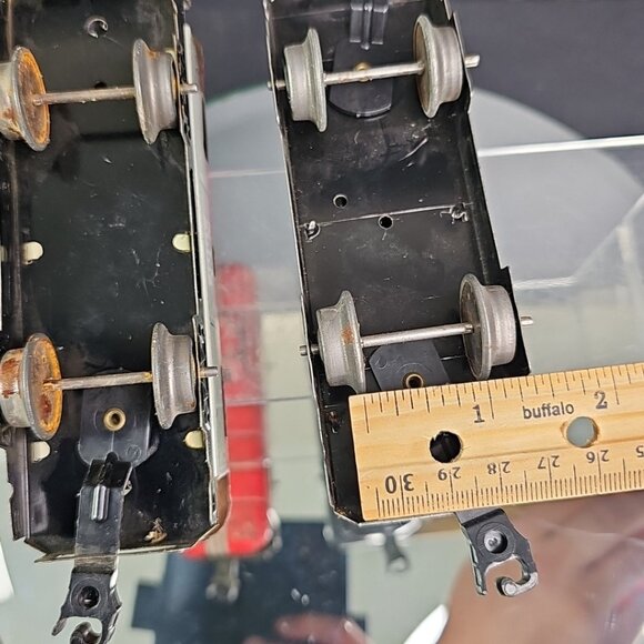 Marx Tin Sinclair Oil Train Car And Caboose NYC 20102 2pcs Gauge O Made In USA - Picture 9 of 11